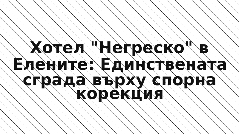 Хотел "Негреско" в Елените: Единствената сграда върху спорна корекция