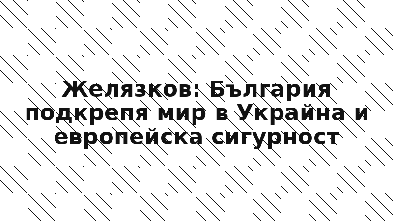 Желязков: България подкрепя мир в Украйна и европейска сигурност