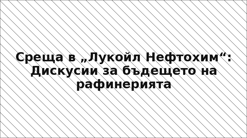 Среща в „Лукойл Нефтохим“: Дискусии за бъдещето на рафинерията