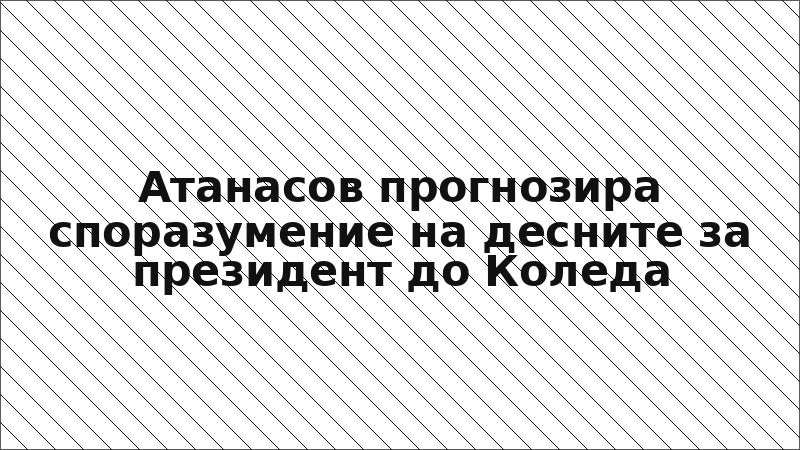 Атанасов прогнозира споразумение на десните за президент до Коледа