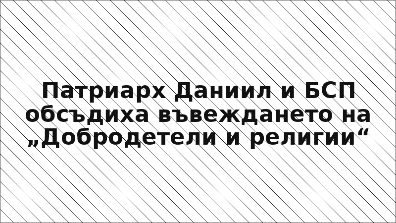 Патриарх Даниил и БСП обсъдиха въвеждането на „Добродетели и религии“
