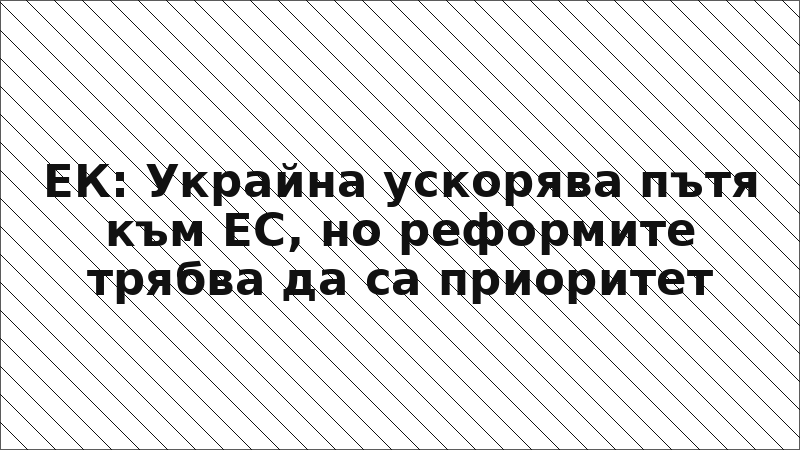 ЕК: Украйна ускорява пътя към ЕС, но реформите трябва да са приоритет