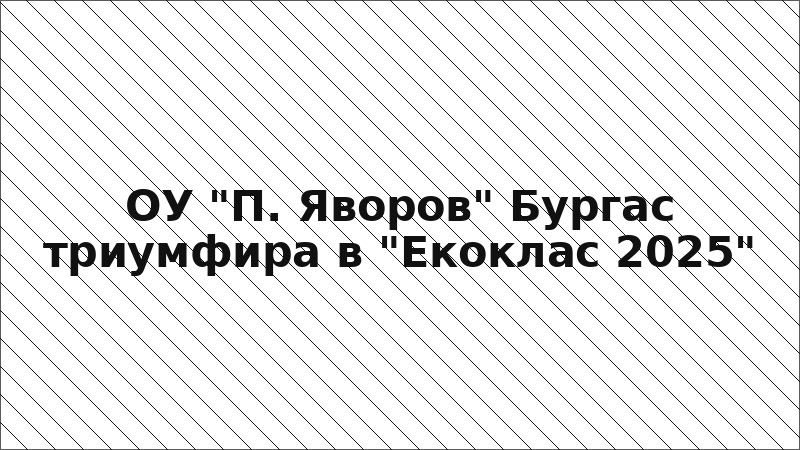 ОУ "П. Яворов" Бургас триумфира в "Екоклас 2025"