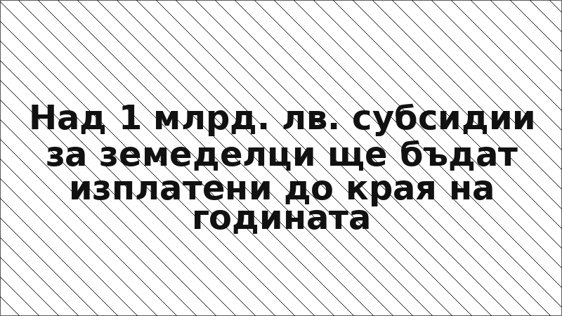 Над 1 млрд. лв. субсидии за земеделци ще бъдат изплатени до края на годината