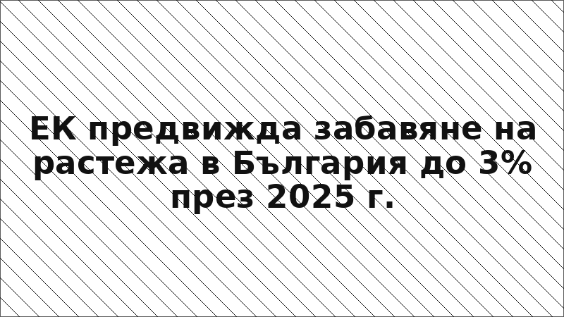 ЕК предвижда забавяне на растежа в България до 3% през 2025 г.