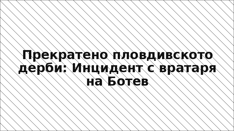 Прекратено пловдивското дерби: Инцидент с вратаря на Ботев