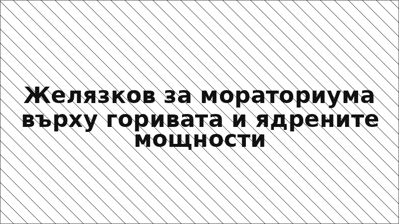 Желязков за мораториума върху горивата и ядрените мощности