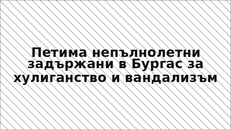 Петима непълнолетни задържани в Бургас за хулиганство и вандализъм
