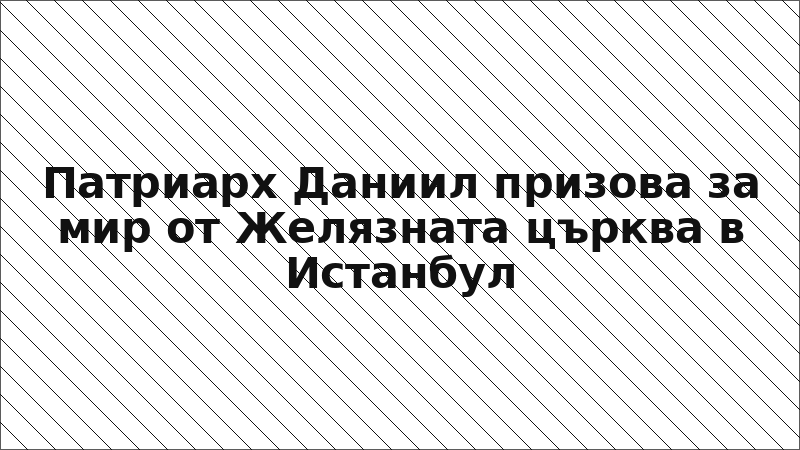 Патриарх Даниил призова за мир от Желязната църква в Истанбул