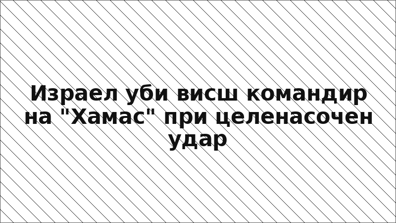 Израел уби висш командир на "Хамас" при целенасочен удар