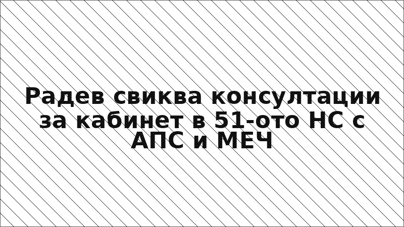 Радев свиква консултации за кабинет в 51-ото НС с АПС и МЕЧ