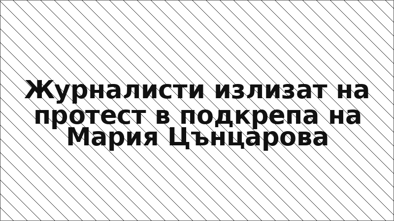 Журналисти излизат на протест в подкрепа на Мария Цънцарова