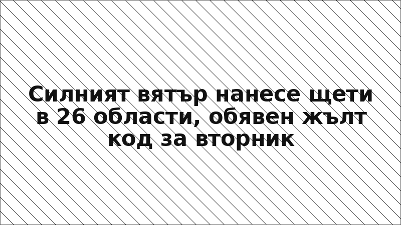 Силният вятър нанесе щети в 26 области, обявен жълт код за вторник