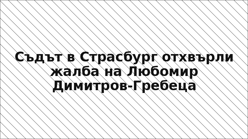 Съдът в Страсбург отхвърли жалба на Любомир Димитров-Гребеца