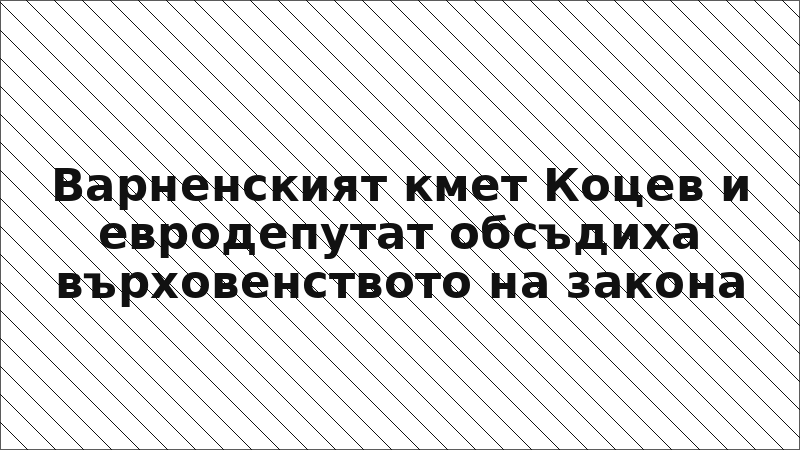 Варненският кмет Коцев и евродепутат обсъдиха върховенството на закона
