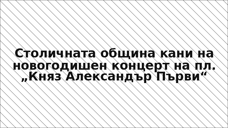 Столичната община кани на новогодишен концерт на пл. „Княз Александър Първи“