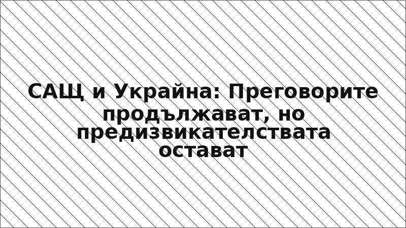 САЩ и Украйна: Преговорите продължават, но предизвикателствата остават