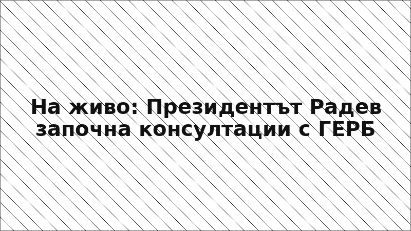 На живо: Президентът Радев започна консултации с ГЕРБ
