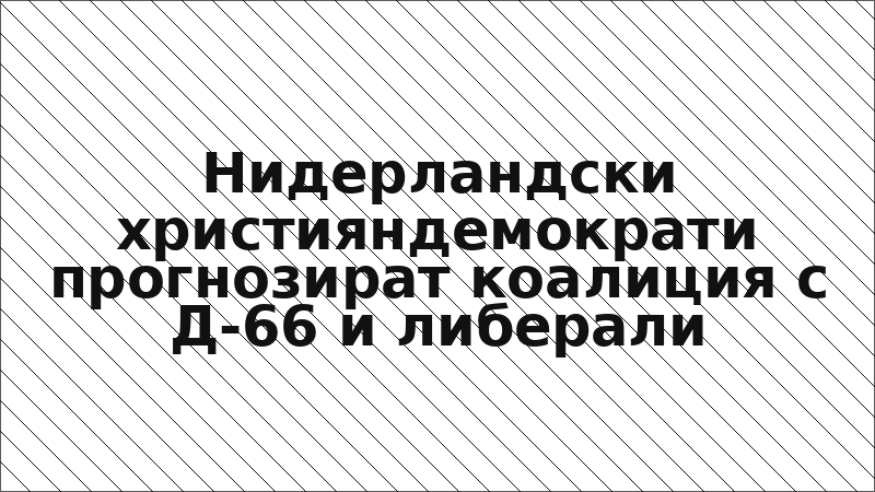 Нидерландски християндемократи прогнозират коалиция с Д-66 и либерали