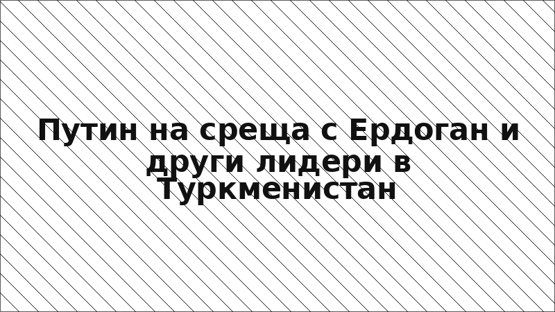 Путин на среща с Ердоган и други лидери в Туркменистан