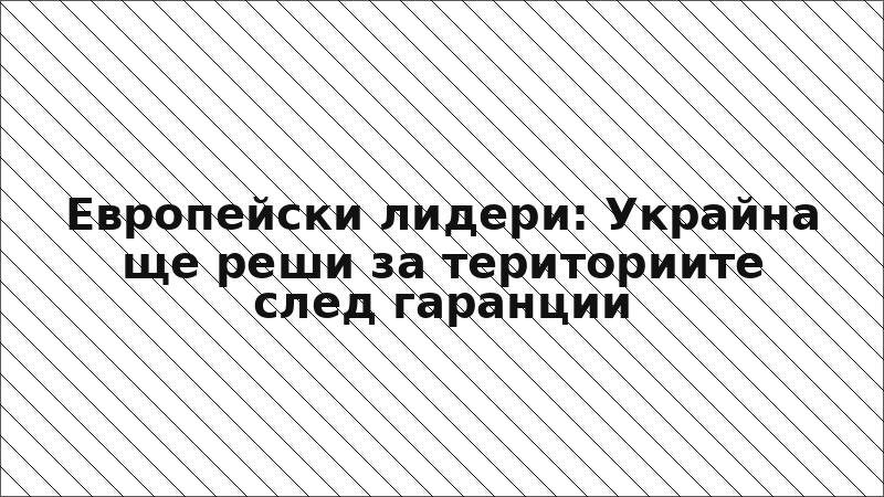 Европейски лидери: Украйна ще реши за териториите след гаранции
