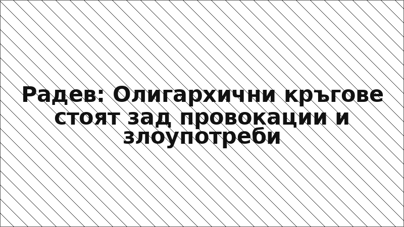 Радев: Олигархични кръгове стоят зад провокации и злоупотреби