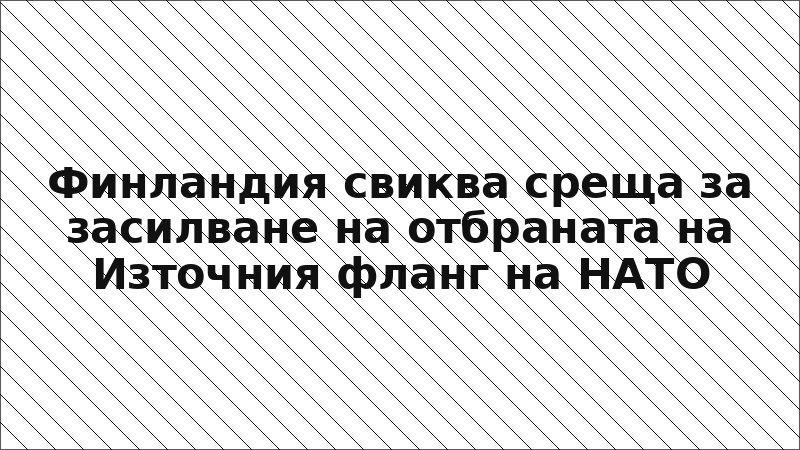 Финландия свиква среща за засилване на отбраната на Източния фланг на НАТО