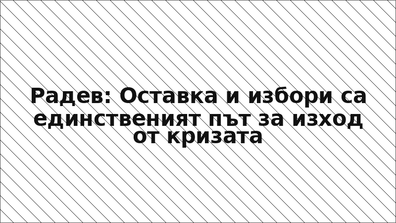 Радев: Оставка и избори са единственият път за изход от кризата