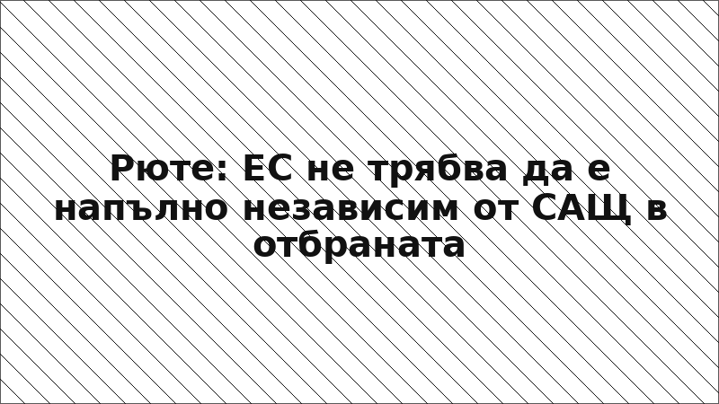 Рюте: ЕС не трябва да е напълно независим от САЩ в отбраната