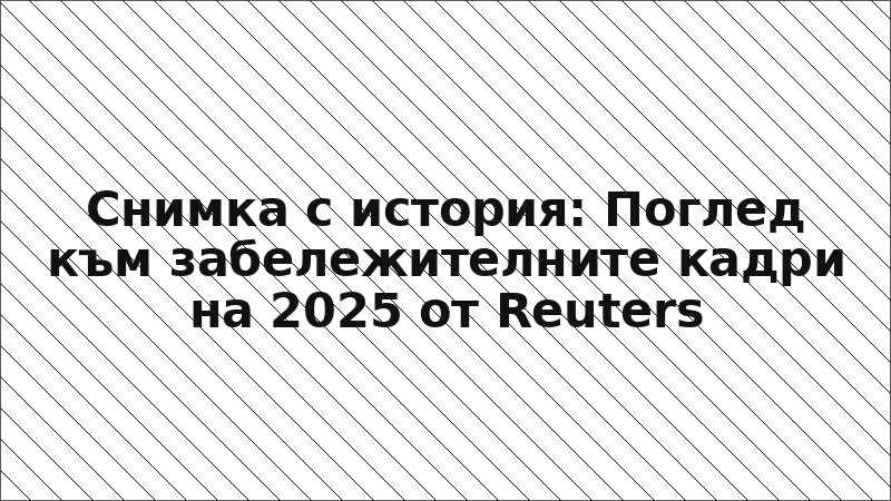Снимка с история: Поглед към забележителните кадри на 2025 от Reuters