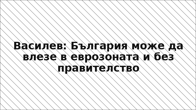 Василев: България може да влезе в еврозоната и без правителство