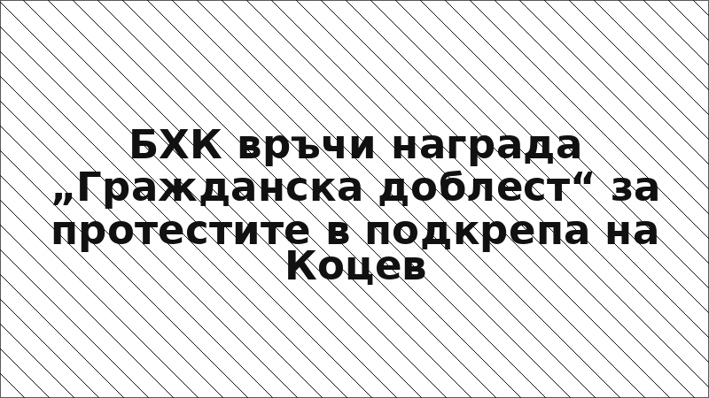 БХК връчи награда „Гражданска доблест“ за протестите в подкрепа на Коцев