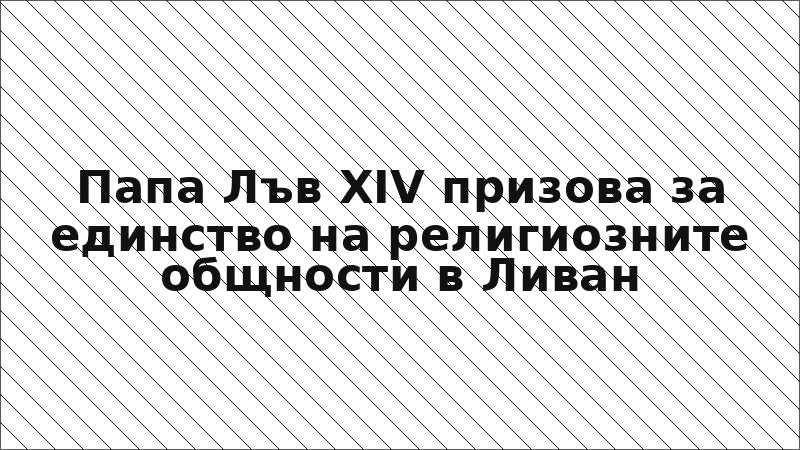 Папа Лъв XIV призова за единство на религиозните общности в Ливан