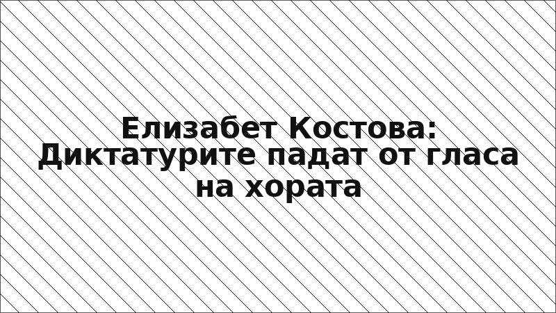 Елизабет Костова: Диктатурите падат от гласа на хората