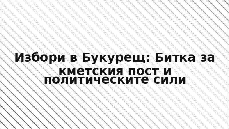 Избори в Букурещ: Битка за кметския пост и политическите сили