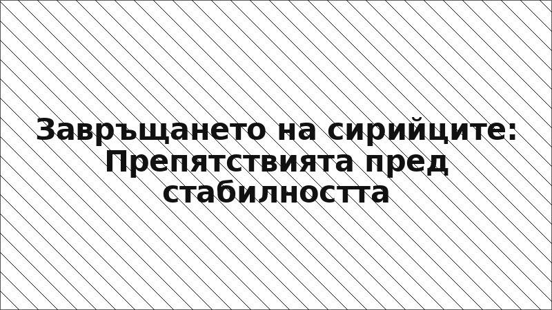 Завръщането на сирийците: Препятствията пред стабилността