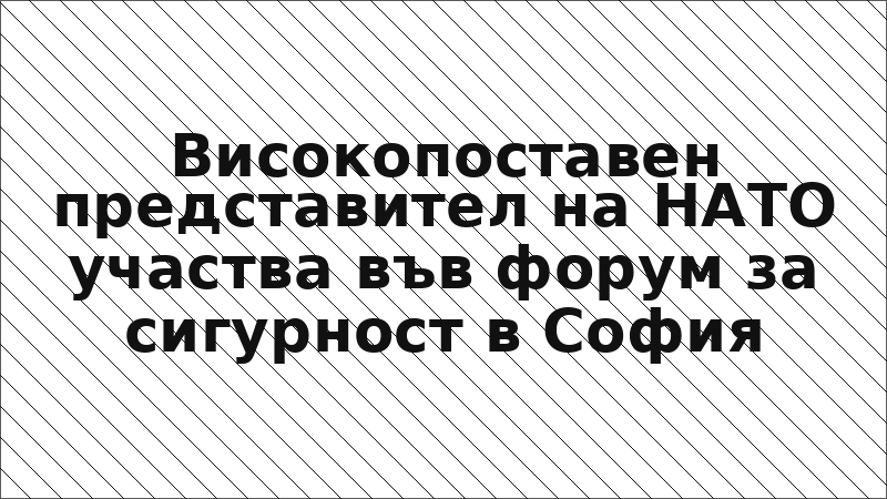 Високопоставен представител на НАТО участва във форум за сигурност в София