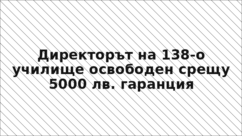 Директорът на 138-о училище освободен срещу 5000 лв. гаранция