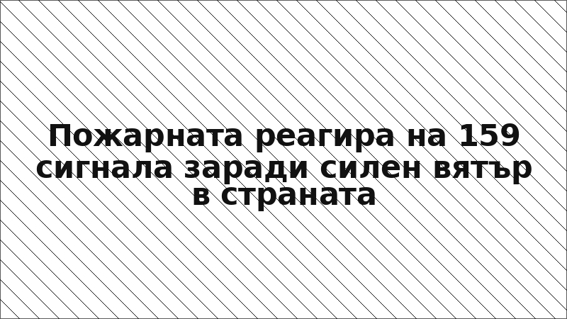 Пожарната реагира на 159 сигнала заради силен вятър в страната