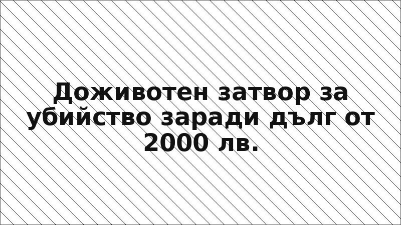 Доживотен затвор за убийство заради дълг от 2000 лв.