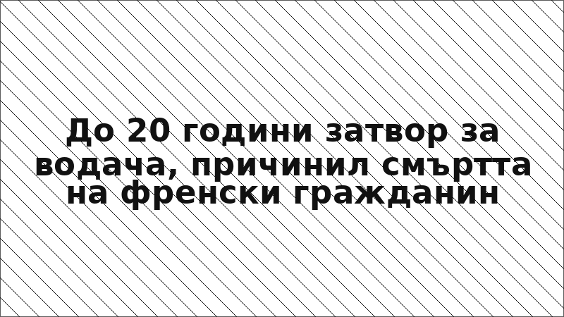 До 20 години затвор за водача, причинил смъртта на френски гражданин