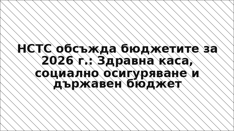НСТС обсъжда бюджетите за 2026 г.: Здравна каса, социално осигуряване и държавен бюджет