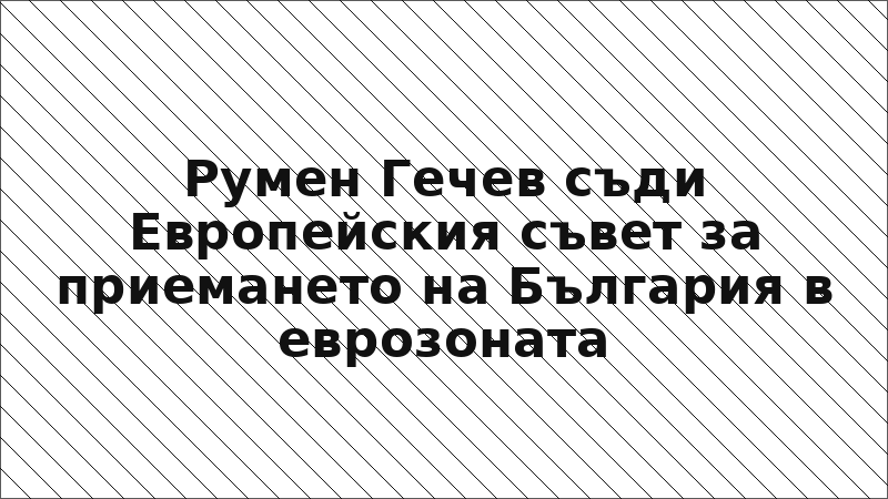 Румен Гечев съди Европейския съвет за приемането на България в еврозоната