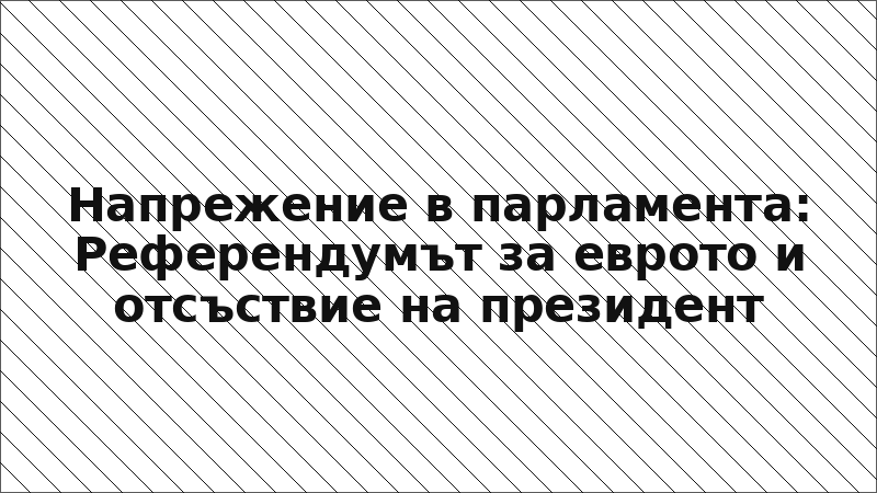 Напрежение в парламента: Референдумът за еврото и отсъствие на президент