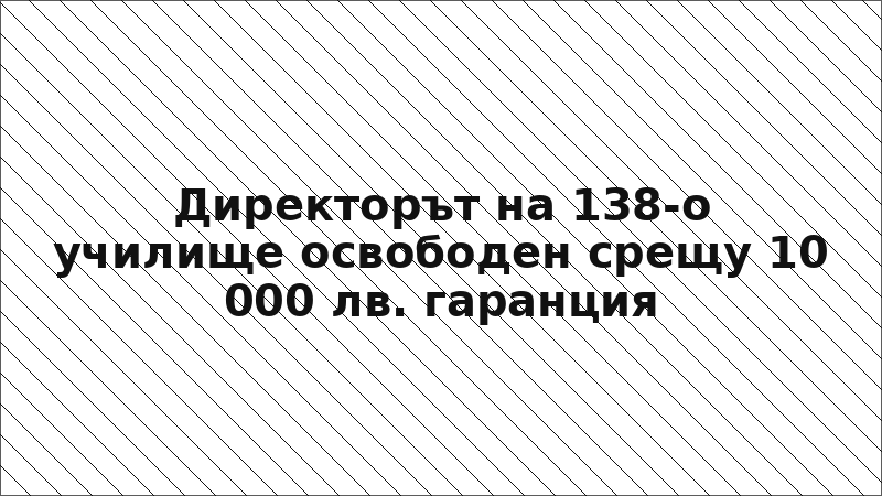 Директорът на 138-о училище освободен срещу 10 000 лв. гаранция