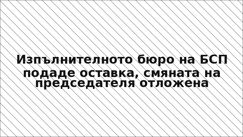Изпълнителното бюро на БСП подаде оставка, смяната на председателя отложена