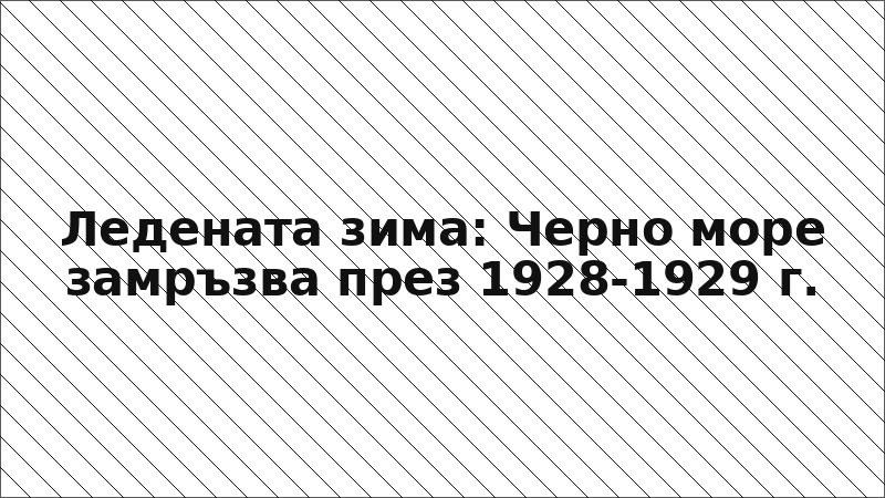 Ледената зима: Черно море замръзва през 1928-1929 г.