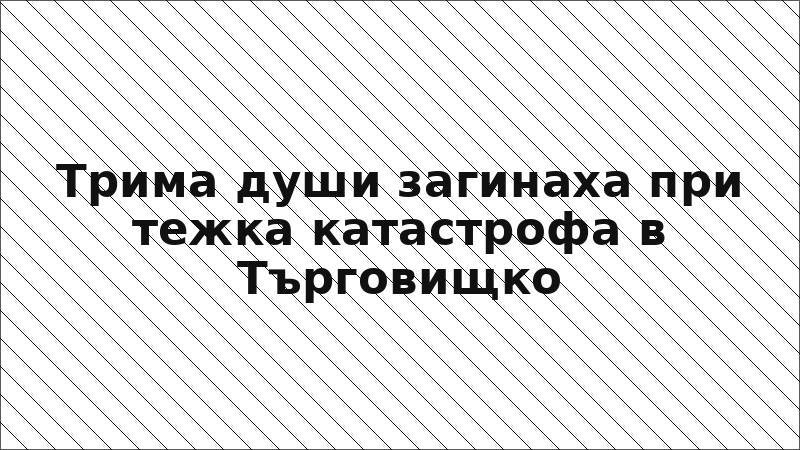 Трима души загинаха при тежка катастрофа в Търговищко