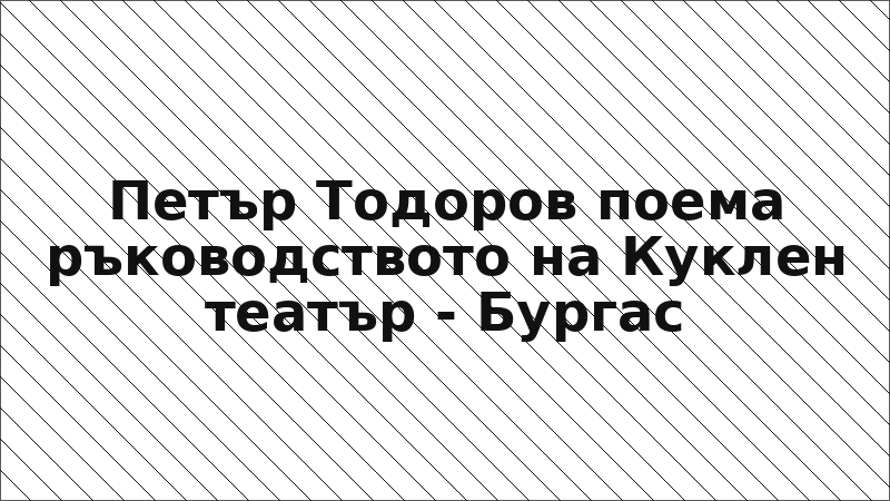 Петър Тодоров поема ръководството на Куклен театър - Бургас