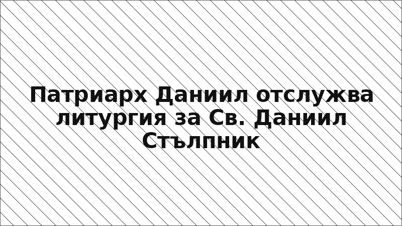 Патриарх Даниил отслужва литургия за Св. Даниил Стълпник
